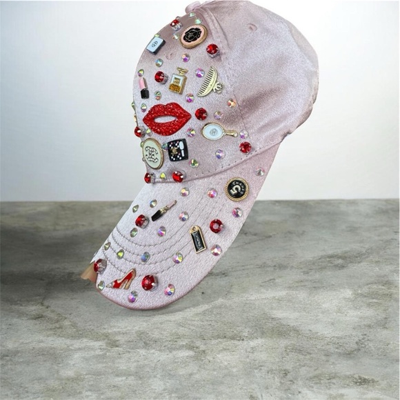 Handmade Pink Cap with Cute Charms - Picture 6 of 6